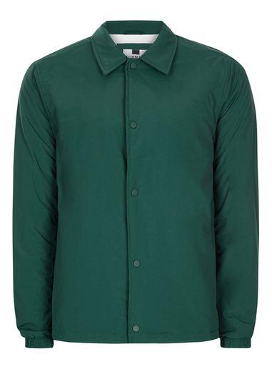 Topman Mens Dark Green Coach Jacket