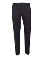 Topman Mens Blue Navy Poplin Cotton Turn Up Skinny Fit Suit Pants