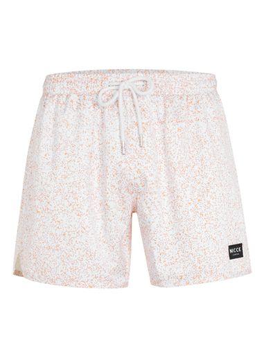 Topman Mens Nicce White And Orange Swim Shorts