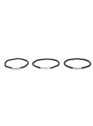 Topman Mens Grey Fine Bead Bracelets*