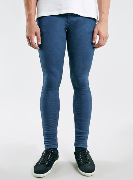 Topman Mens Blue Spray On Skinny Jeans
