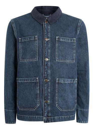 Topman Mens Blue Denim Workwear Jacket