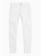 Topman Mens White Ripped Spray On Jeans