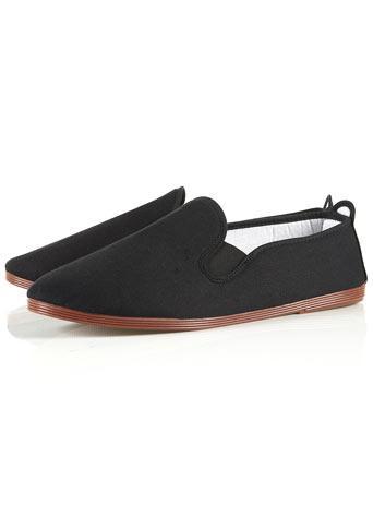Topman Mens Black 'flossy' Plimsolls
