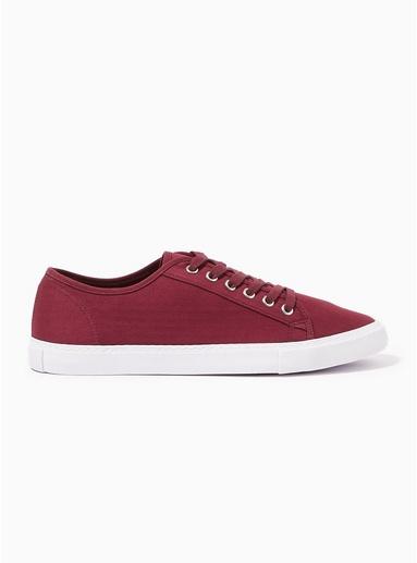 Topman Mens Red Burgundy Canvas Felix Sneakers