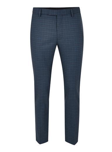 Topman Mens Blue Mini Check Skinny Suit Pants