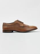 Topman Mens Brown Tan Leather & Suede Mix Brogues