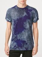 Topman Mens Blue Atom Wash T-shirt