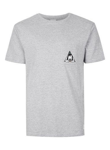 Topman Mens Grey Goofy Badge T-shirt