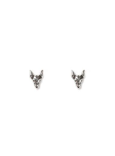 Topman Mens Sterling Silver Skull Earrings*