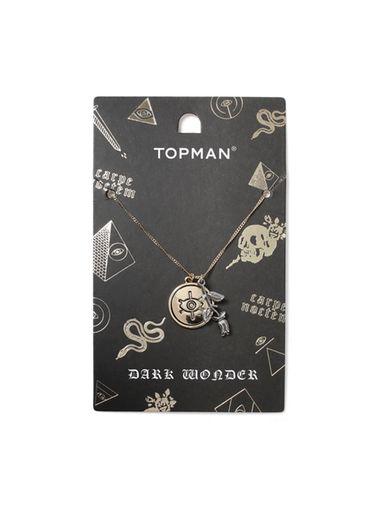 Topman Mens Grey Metal Rose Necklace*