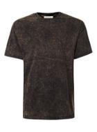 Topman Mens Black Topman Finds Dark Brown Acid Wash T-shirt