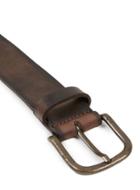 Topman Mens Chocolate Brown Leather Belt