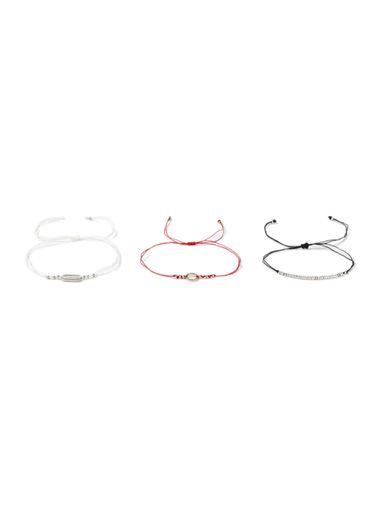 Topman Mens Black Geometric Cord Bracelets*