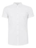 Topman Mens White Muscle Fit Oxford Short Sleeve Shirt