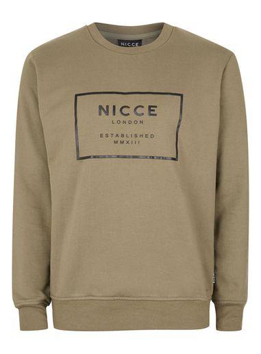 Topman Mens Green Nicce Khaki Sweatshirt