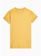 Topman Mens Yellow Slub T-shirt