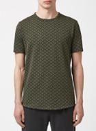 Topman Mens Green Khaki Jacquard Geo Print T-shirt