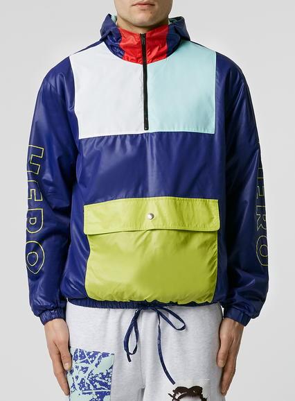 Topman Mens Hero's Heroine Blue Windbreaker*