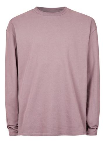 Topman Mens Ltd Burgundy Step Hem Sweatshirt