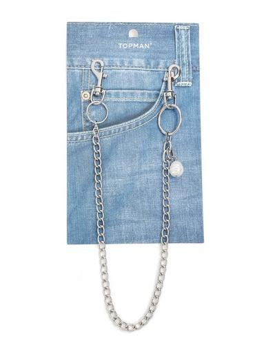 Topman Mens Cream Pearl Wallet Chain*