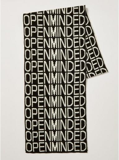 Topman Mens Black And White 'open Minded' Scarf