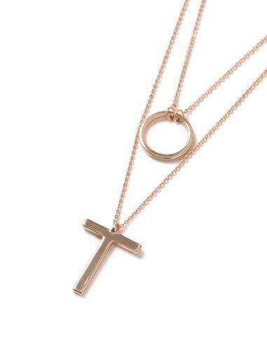 Topman Mens Gold Look T-circle Multirow Necklace*
