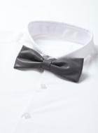 Topman Mens Grey Faux Leather Bow Tie*
