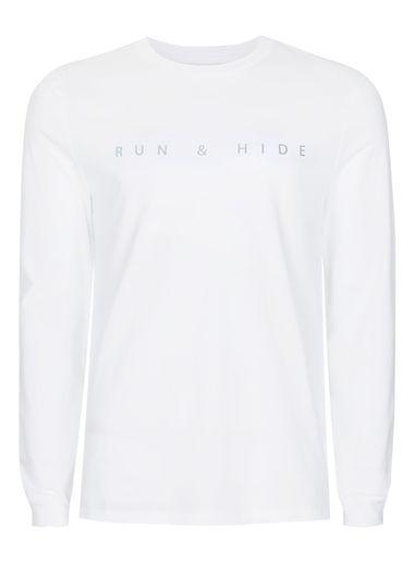 Topman Mens White Reflective Print Long Sleeve T-shirt