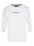 Topman Mens Nicce White Raglan Three Quarter Length Sleeve T-shirt