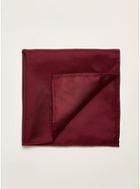 Topman Mens White Premium Silk Burgundy Pocket Square