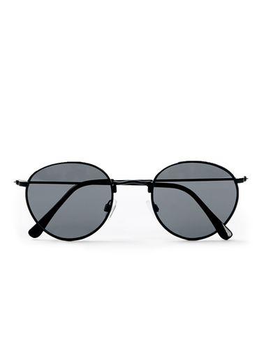 Topman Mens Black 90's Round Sunglasses