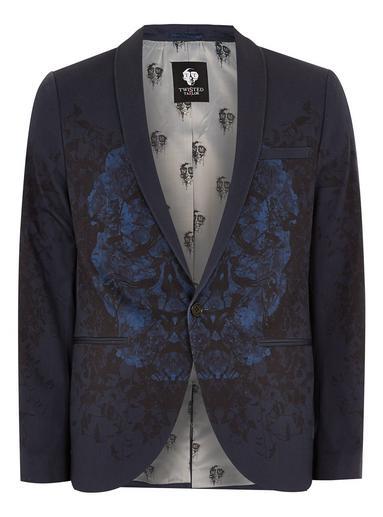 Topman Mens Twisted Tailor Navy 'lotus' Blazer