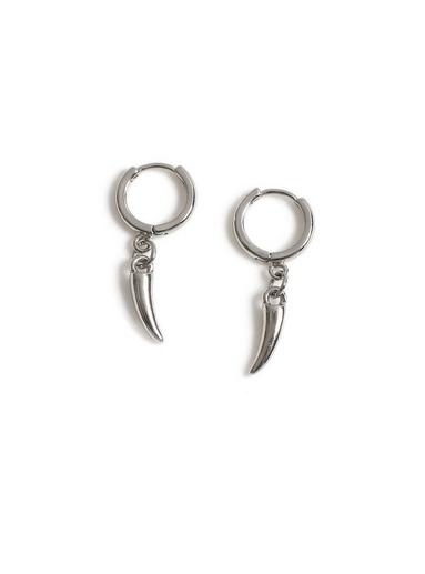 Topman Mens Silver Tusk Earrings