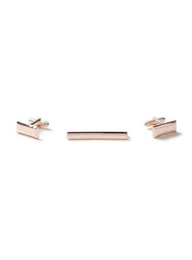 Topman Mens Rose Gold Cufflinks And Tiepin Set*