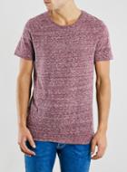 Topman Mens Red Burgundy Neppy Slim Fit T-shirt