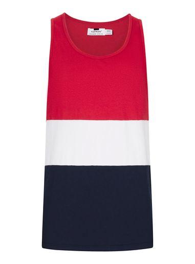 Topman Mens Multicoloured Panelled Tank Top