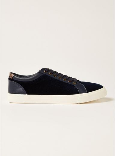 Topman Mens Navy Velvet Cronos Sneakers