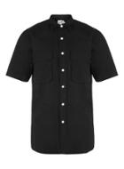 Topman Mens Ltd Black Poplin Cotton Short Sleeve Shirt