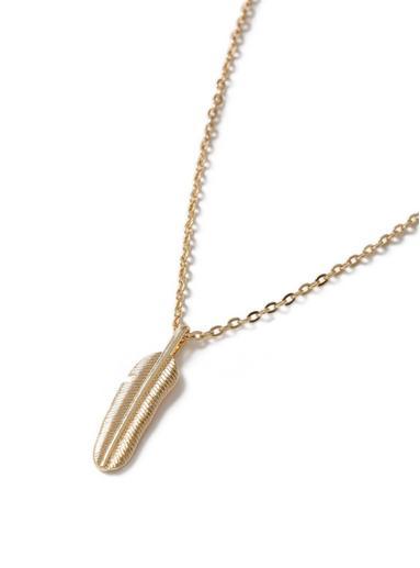 Topman Mens Gold Feather Necklace