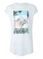 Topman Mens Blue Orlando Print Cap Sleeve Longline T-shirt
