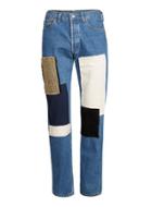 Topman Mens Topman Finds Blue Fabric Patch Relaxed Fit Jeans