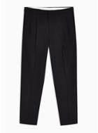 Topman Mens Navy Pleated Dress Pants