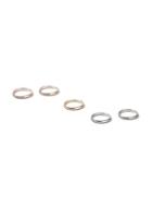 Topman Mens Grey Mixed Metal Rings 5 Pack*