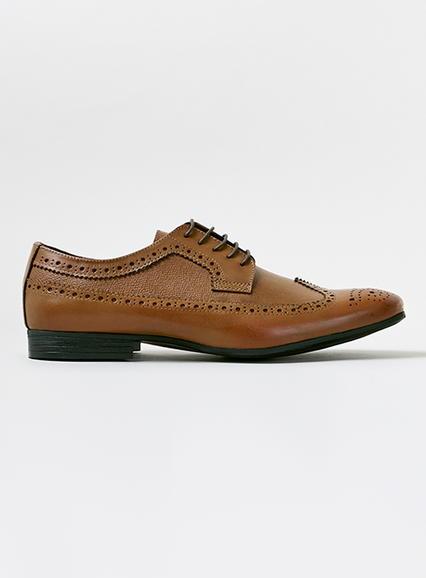 Topman Mens Brown Tan Longwing Brogues