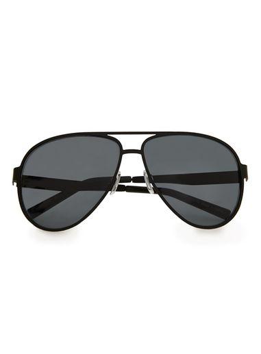 Topman Mens Black Framed Aviator Sunglasses