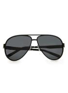 Topman Mens Black Framed Aviator Sunglasses