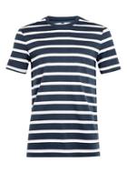 Topman Mens Blue Navy And White Striped T-shirt