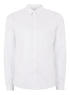 Topman Mens White Textured Egyptian Cotton Long Sleeve Shirt
