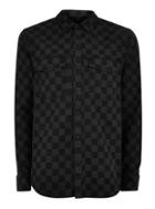 Topman Mens Black Checkerboard Long Sleeve Shirt